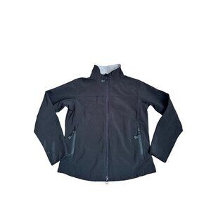 Port Authority Womens Black Soft Shell Jacket Size S Fleece Lining Full Zip Ligh